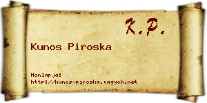 Kunos Piroska névjegykártya