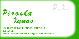 piroska kunos business card